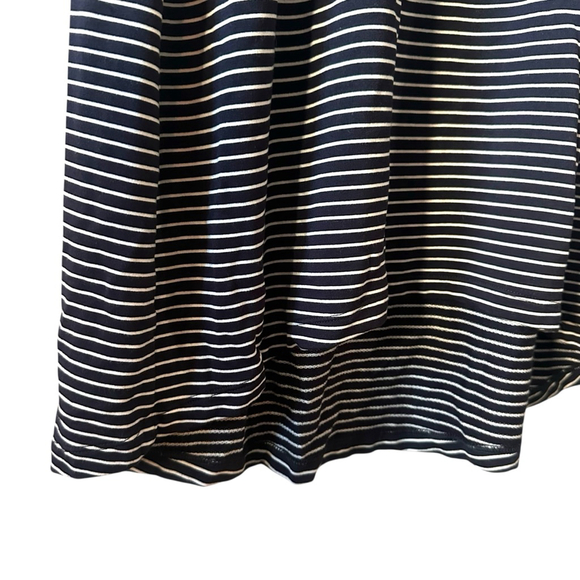 Cabi Navy White Striped Faux Wrap Midi Dress Size Small - Picture 4 of 9